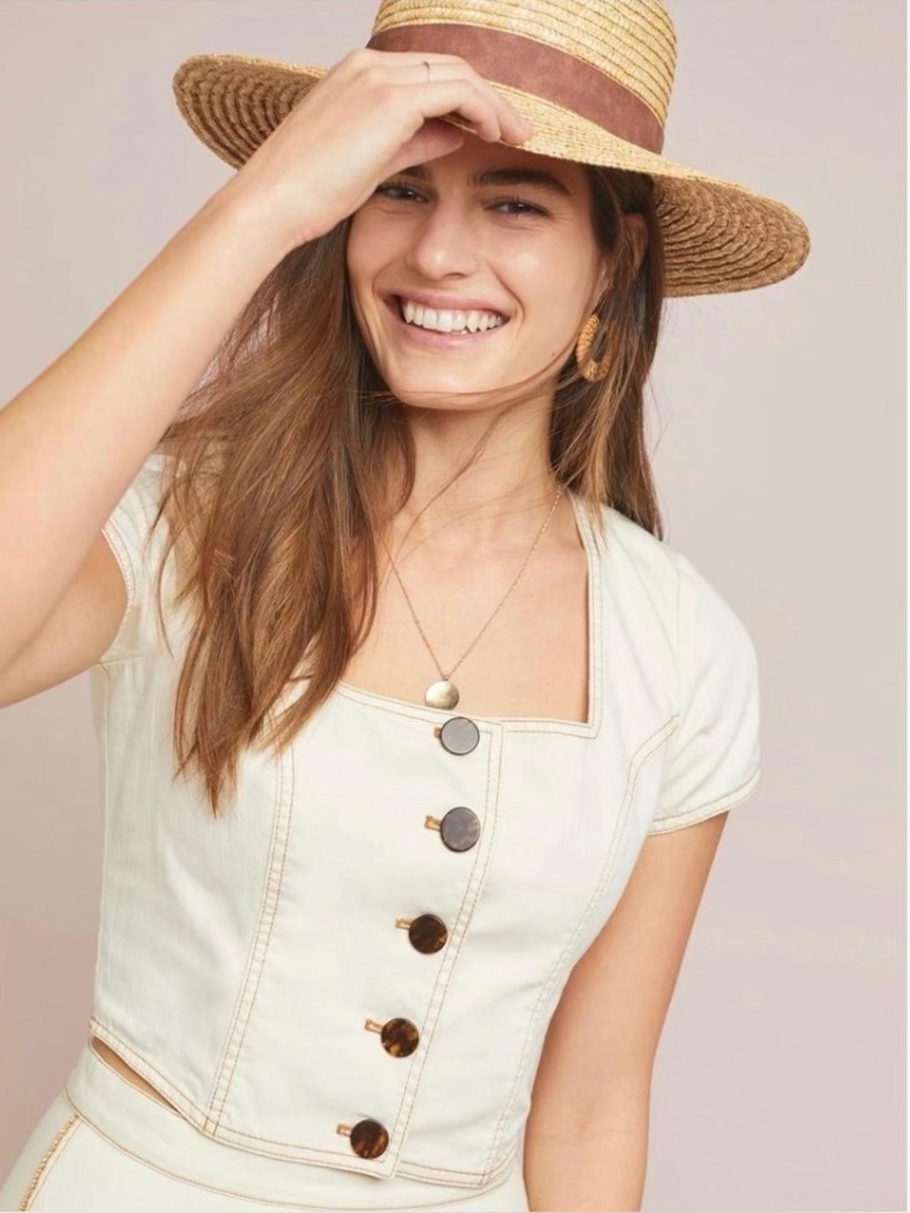 Maeve by Anthropologie Button Top FLAWED See description